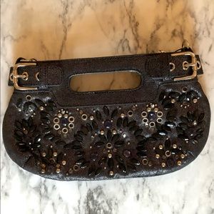 Rafe for Target black/pewter beaded clutch
